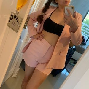 Pink Zara Short+Blazer set